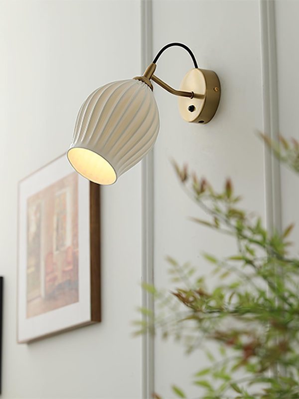 Ceramic Ribbed Wall Light - Image 34