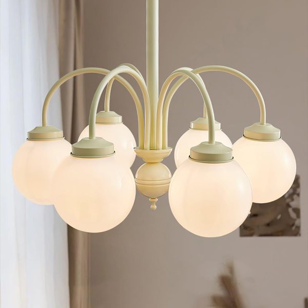 Glass Sphere Cream Chandelier - Image 17