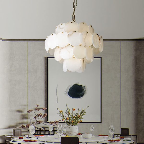 Marble Multi-Tiered Round Chandelier - Image 7