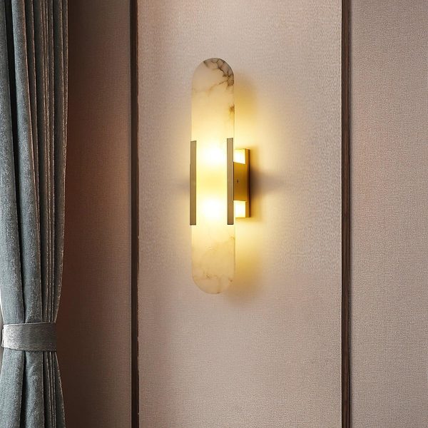 Melange Elongated Alabaster Wall Sconce - Image 7